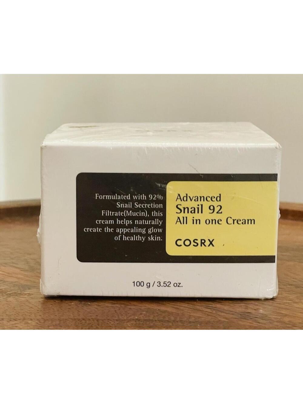 COSRX Snail Mucin 92% Moisturizer All In One Cream 3.52oz/ 100g -SEALED Exp 2/27